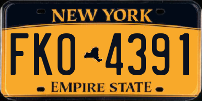 NY license plate FKO4391