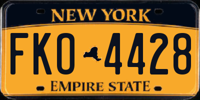 NY license plate FKO4428