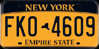 NY license plate FKO4609