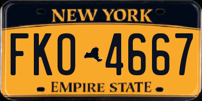 NY license plate FKO4667