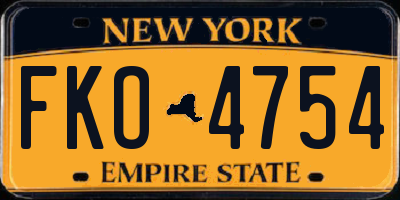 NY license plate FKO4754
