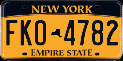 NY license plate FKO4782