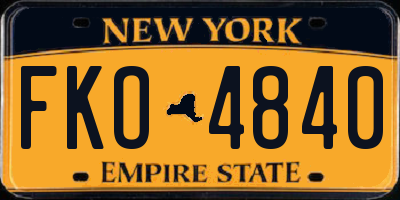 NY license plate FKO4840