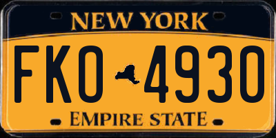 NY license plate FKO4930