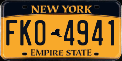 NY license plate FKO4941