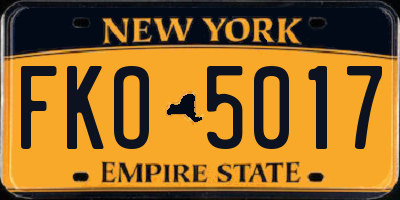 NY license plate FKO5017
