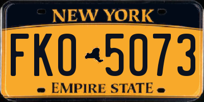 NY license plate FKO5073