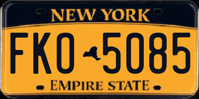 NY license plate FKO5085