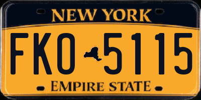 NY license plate FKO5115