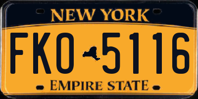 NY license plate FKO5116