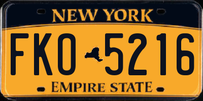 NY license plate FKO5216