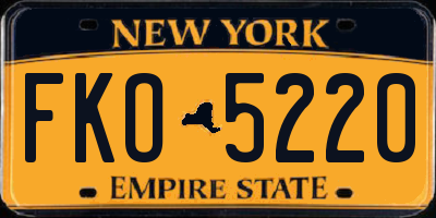 NY license plate FKO5220