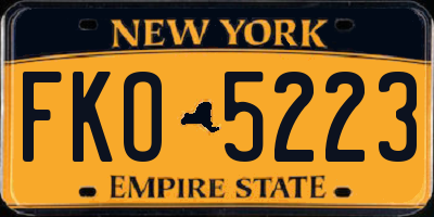 NY license plate FKO5223