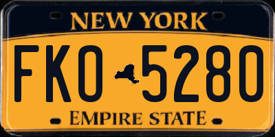 NY license plate FKO5280