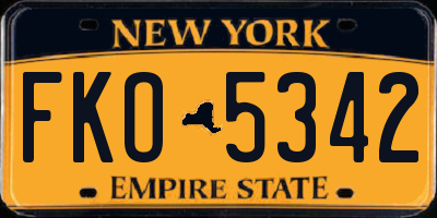 NY license plate FKO5342