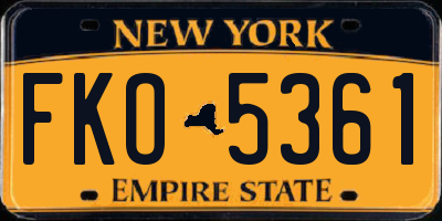 NY license plate FKO5361
