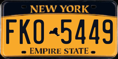 NY license plate FKO5449