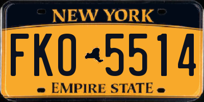 NY license plate FKO5514