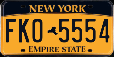 NY license plate FKO5554