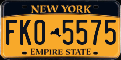 NY license plate FKO5575