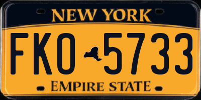 NY license plate FKO5733