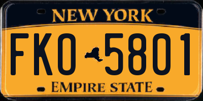 NY license plate FKO5801