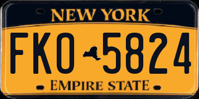 NY license plate FKO5824