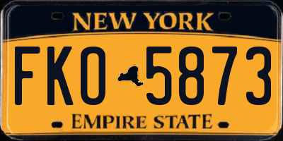NY license plate FKO5873