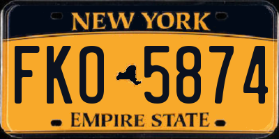 NY license plate FKO5874