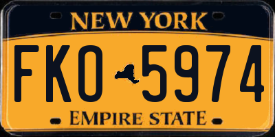 NY license plate FKO5974