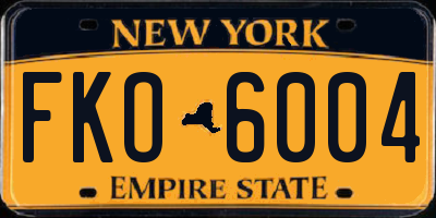 NY license plate FKO6004
