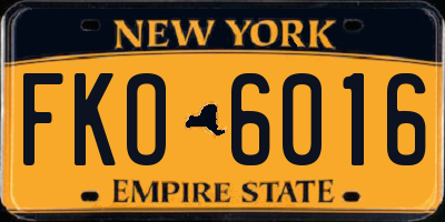 NY license plate FKO6016