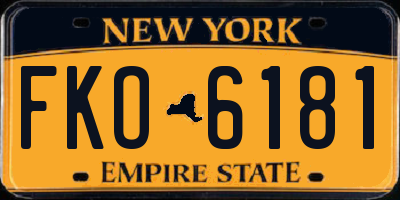NY license plate FKO6181