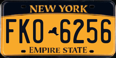 NY license plate FKO6256