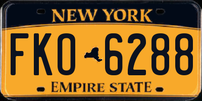 NY license plate FKO6288