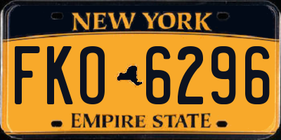 NY license plate FKO6296
