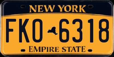 NY license plate FKO6318