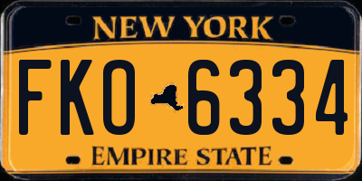 NY license plate FKO6334