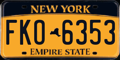 NY license plate FKO6353