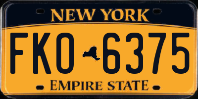 NY license plate FKO6375