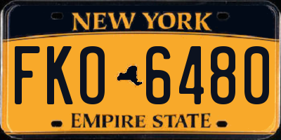NY license plate FKO6480