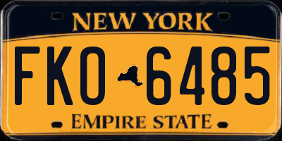 NY license plate FKO6485