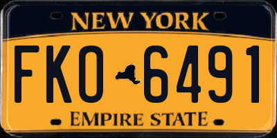 NY license plate FKO6491