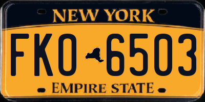 NY license plate FKO6503
