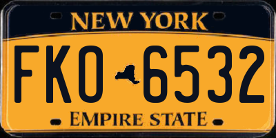 NY license plate FKO6532