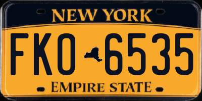 NY license plate FKO6535