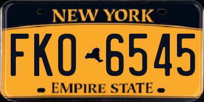 NY license plate FKO6545