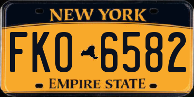 NY license plate FKO6582