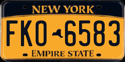 NY license plate FKO6583