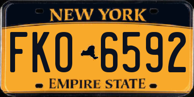 NY license plate FKO6592